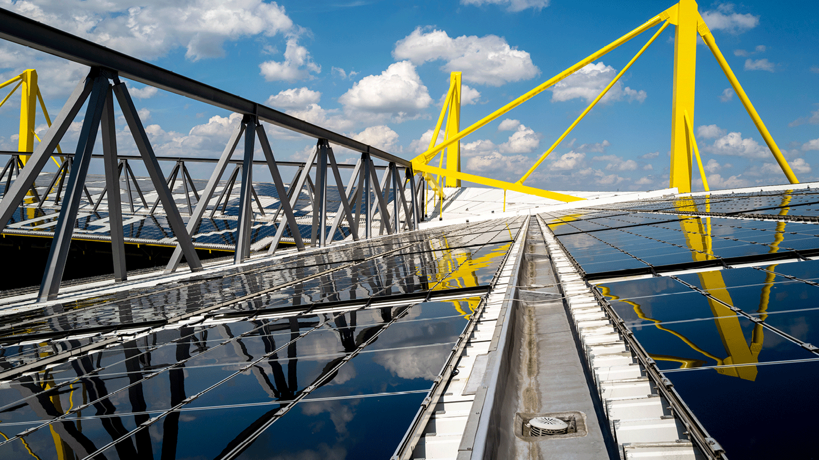 Dach Signalidunapark mit Solaranlagen