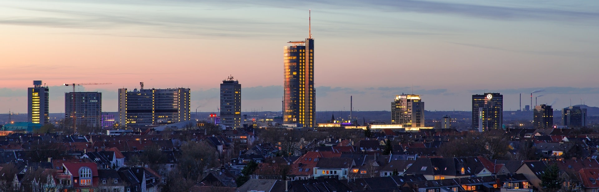 Ein Ausblick auf die Stadt Essen.